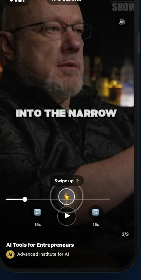 A video lesson playing in the app